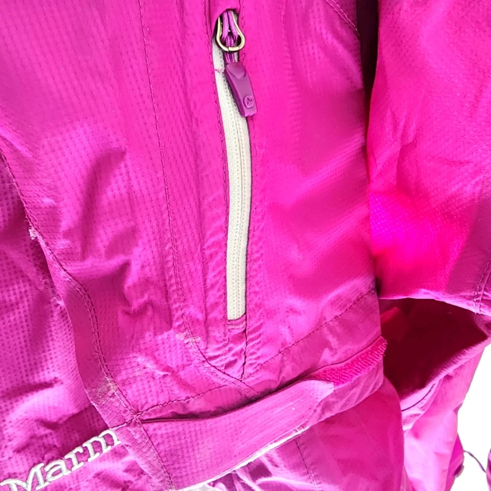 Marmot Womens Membrain Windbreaker Rain Jacket Hood Fuschia Purple Size Medium - Picture 7 of 12